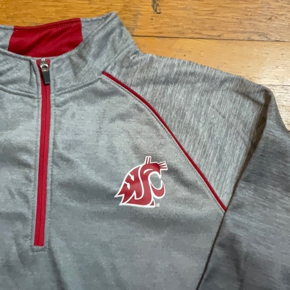 WSU Cougars Large Quarter Zip Pull Over Jacket - Picture 2 of 4